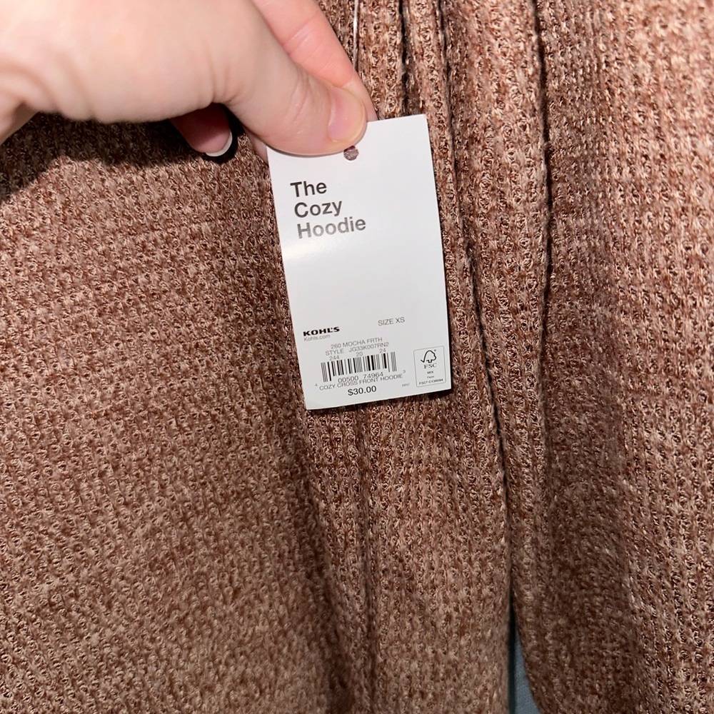 Juniors SO Cozy Tunic Hoodie- Mocha Froth - Picture 4 of 8